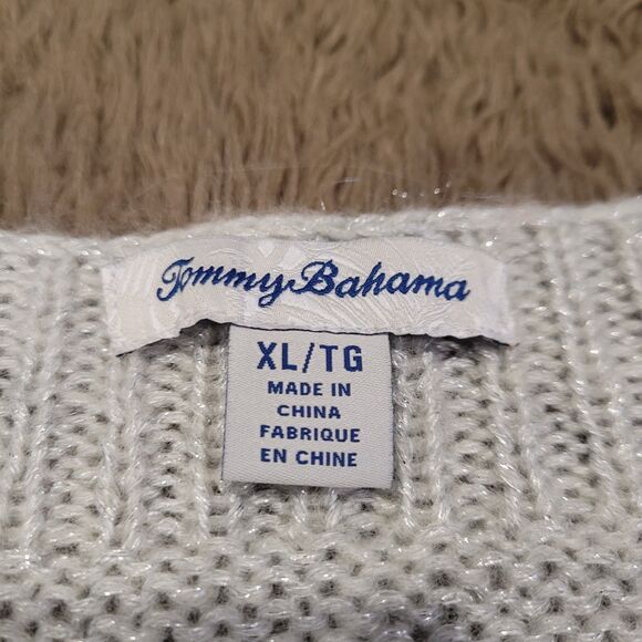 TOMMY BAHAMA Women's Wool Blend Metallic Sweater Size XL Balloon Sleeve Shimmer - Picture 3 of 5